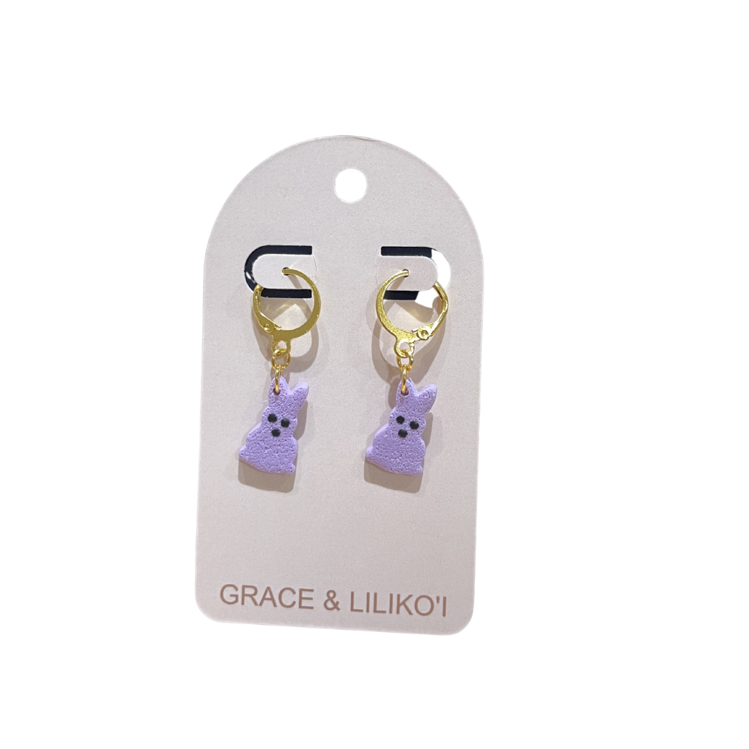 Purple Peep Huggie Earrings