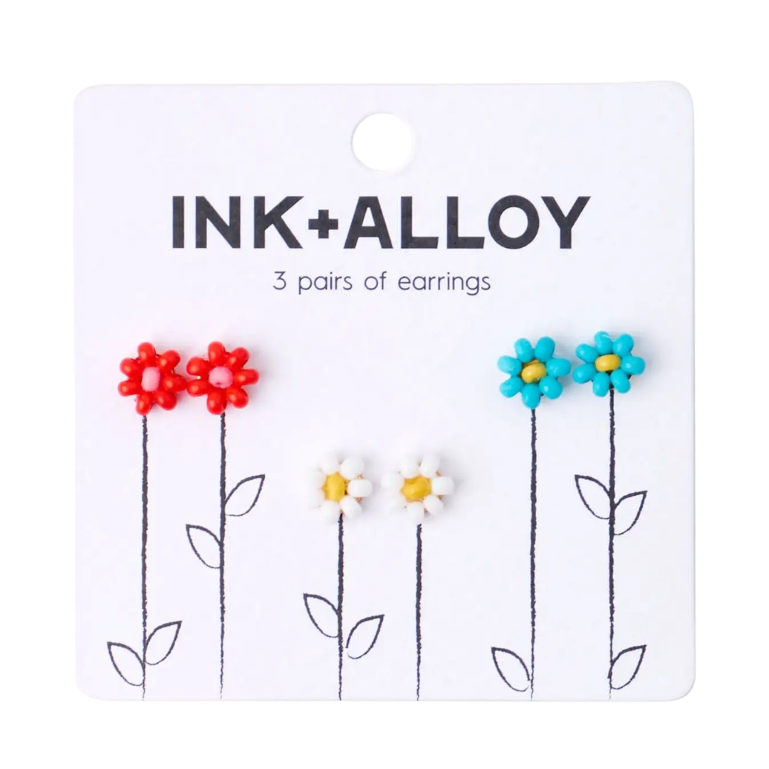 Tina Flower Earrings Trio Set
