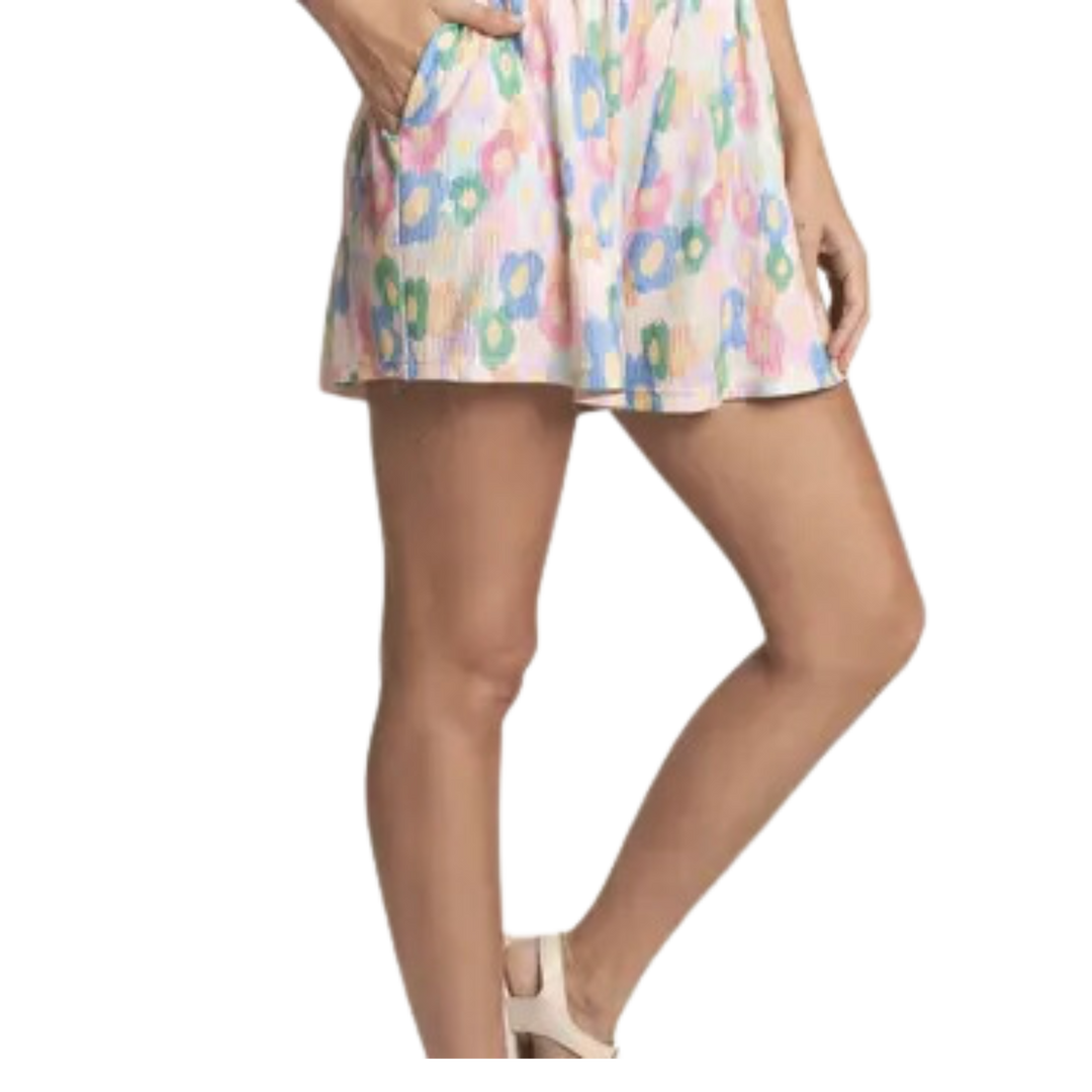 Floral Textured Shorts
