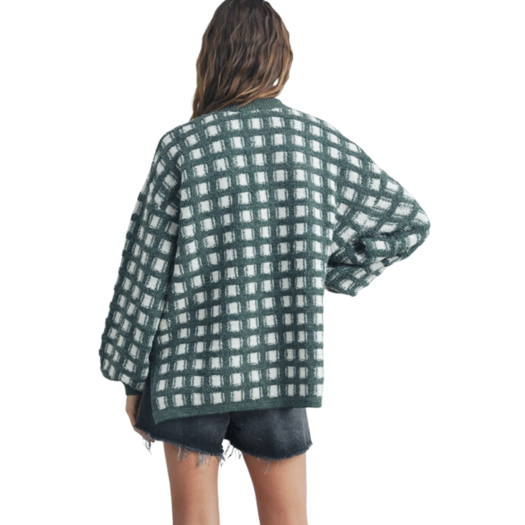 Checkered Oversized  Sweater