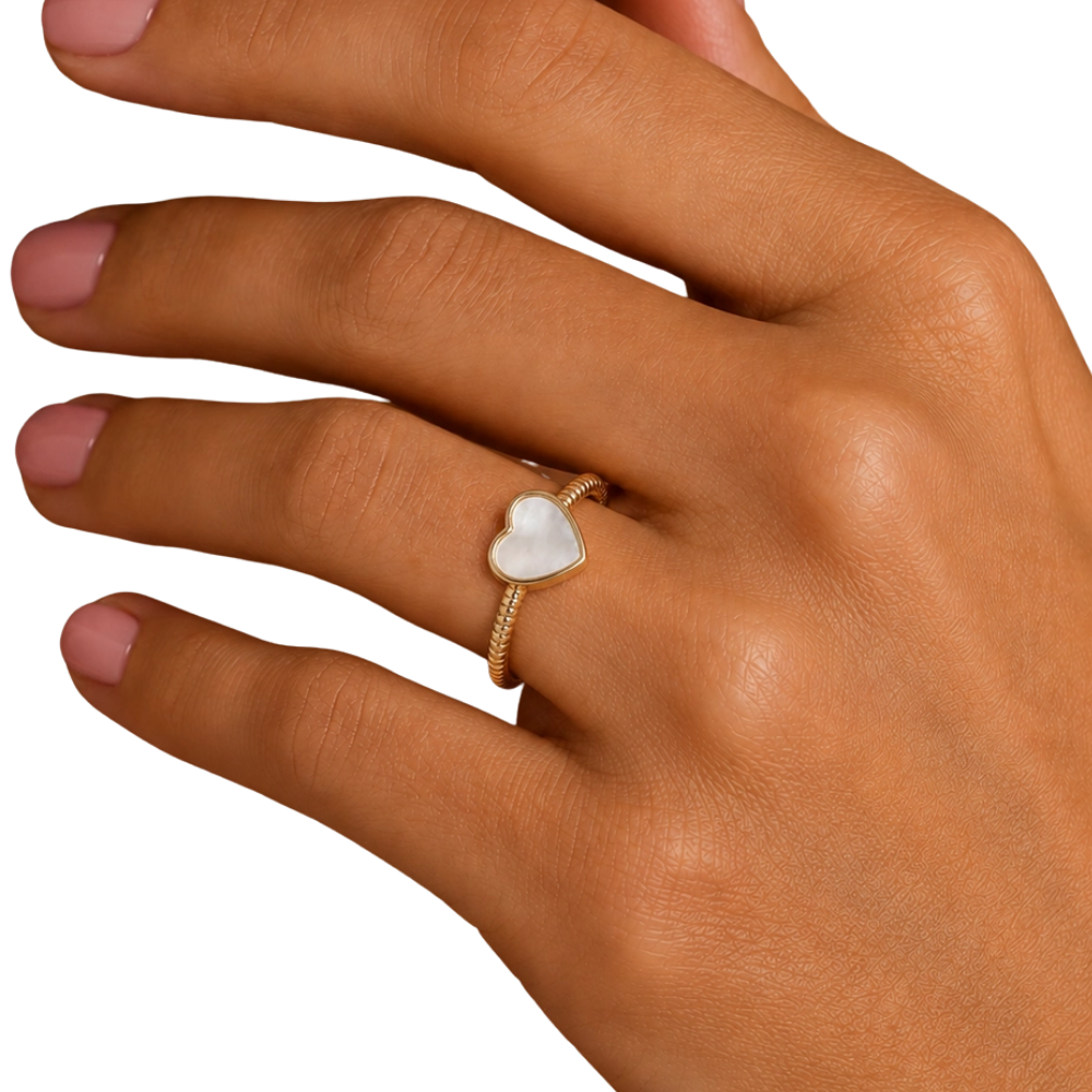 Sweetheart Gold Ring - Mother of Pearl