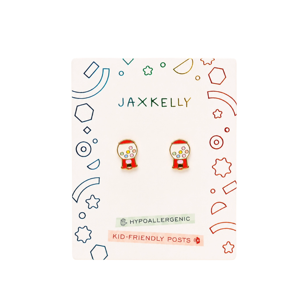Gumball Enamel Flat Back Kids Earrings