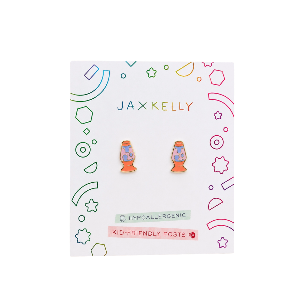 Lava Lamp Enamel Flat Back Kids Earrings