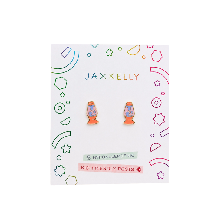 Lava Lamp Enamel Flat Back Kids Earrings