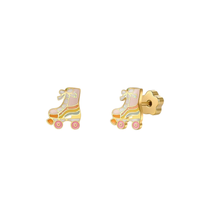 Rollerskate Enamel Flat Back Kids Earrings