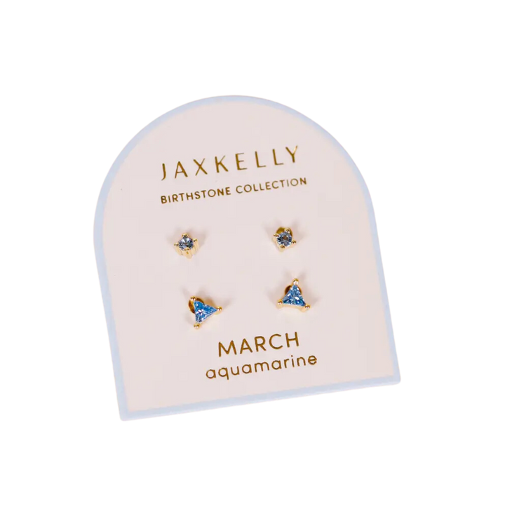 Birthstone Gold Stud Earring Set