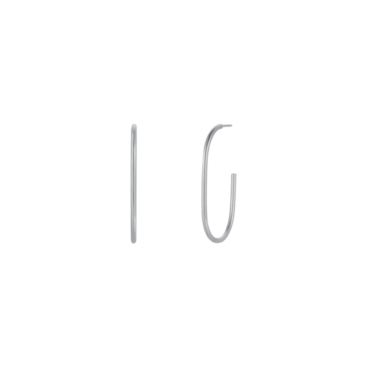 Silver Large Open Hoops