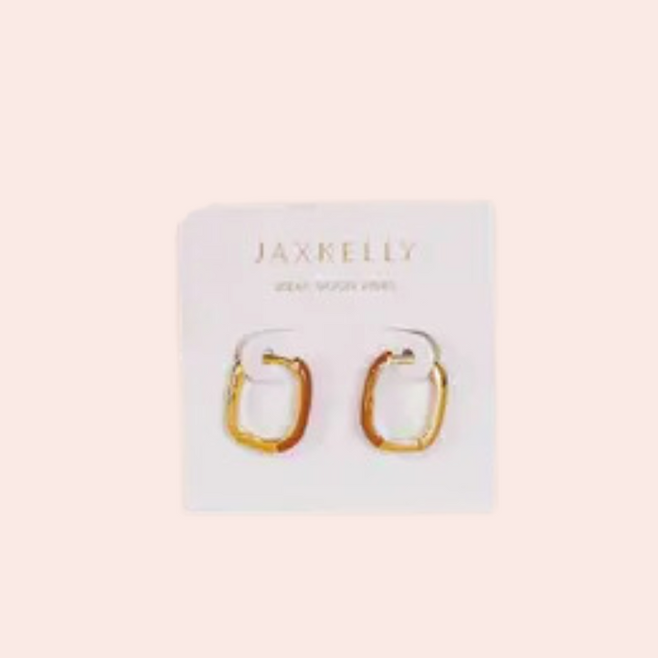 Color Dipped Rectangle Hoop Earrings