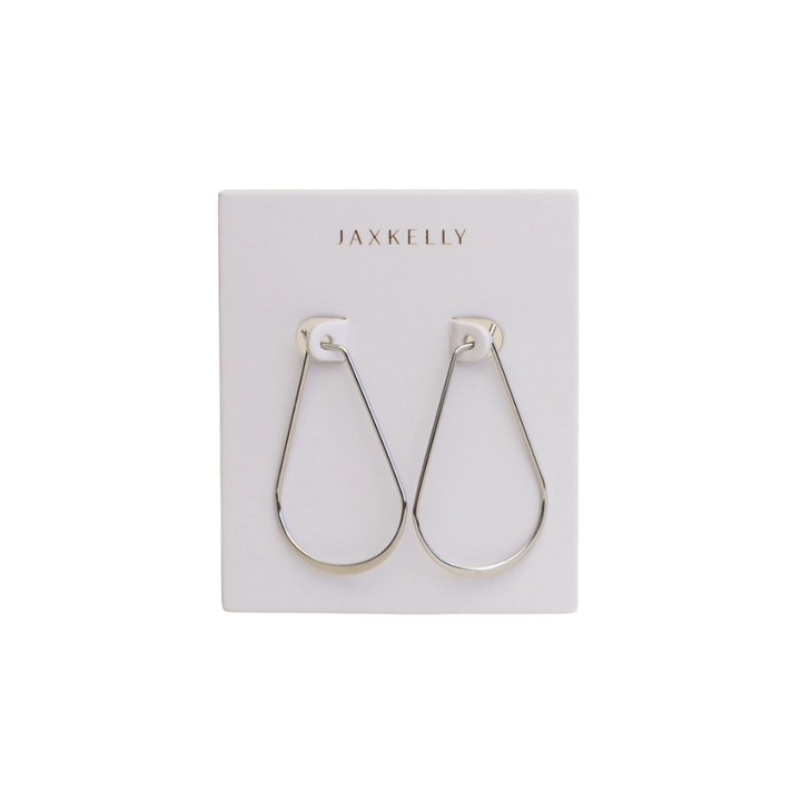 Silver Long Oval Hoops