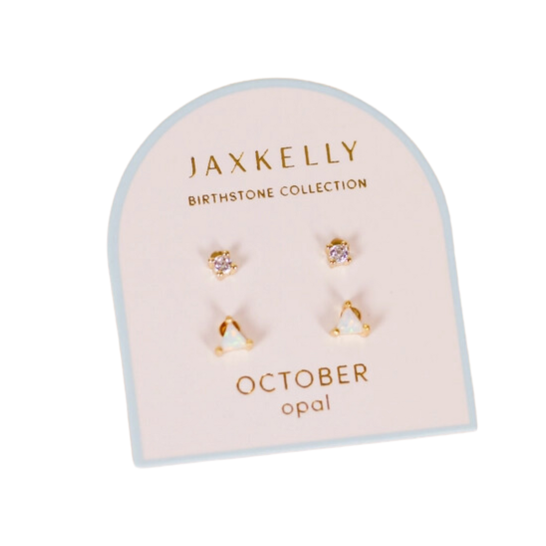 Birthstone Gold Stud Earring Set