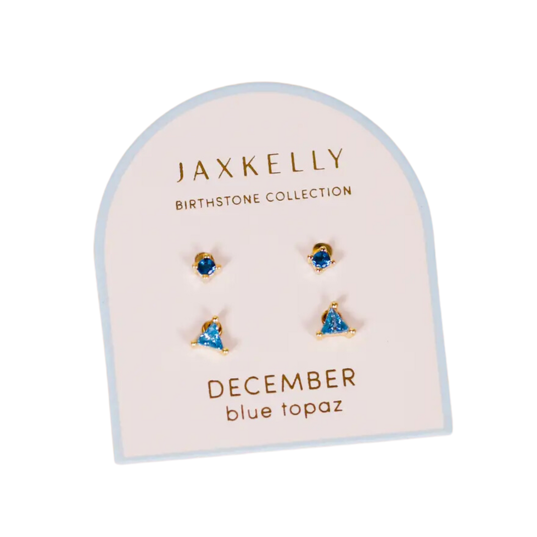 Birthstone Gold Stud Earring Set