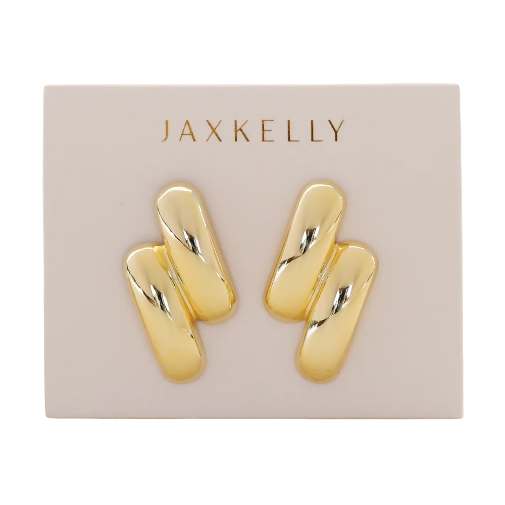 Gold Double Bold Bar Earrings