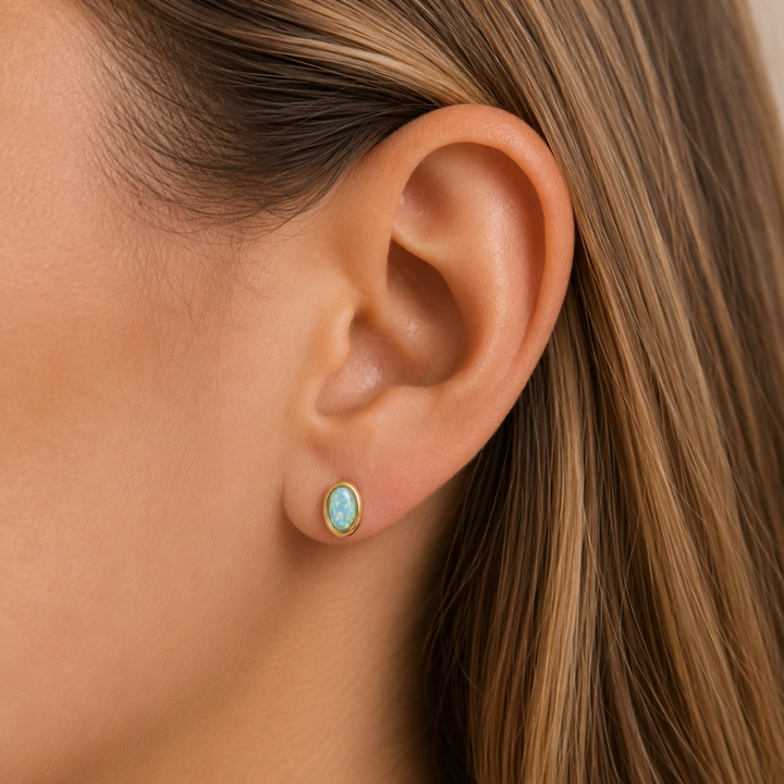 Oval Bezel Studs