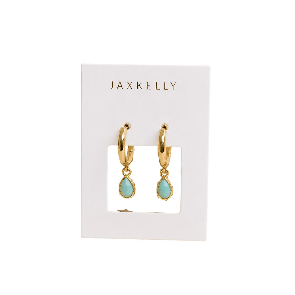 Teardrop Charm Hoop Earrings