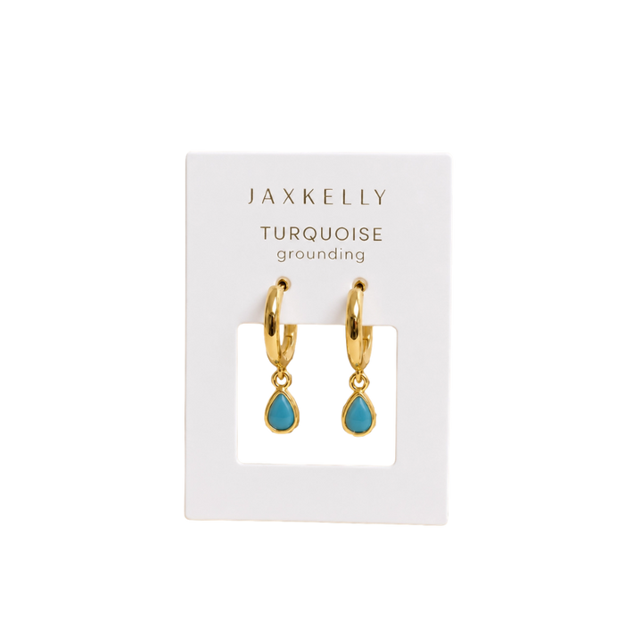 Teardrop Charm Hoop Earrings