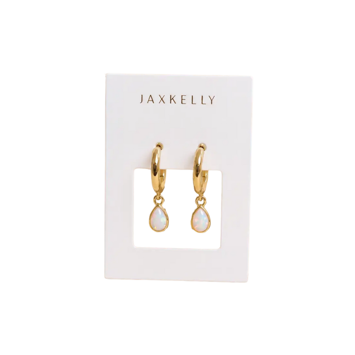 Teardrop Charm Hoop Earrings