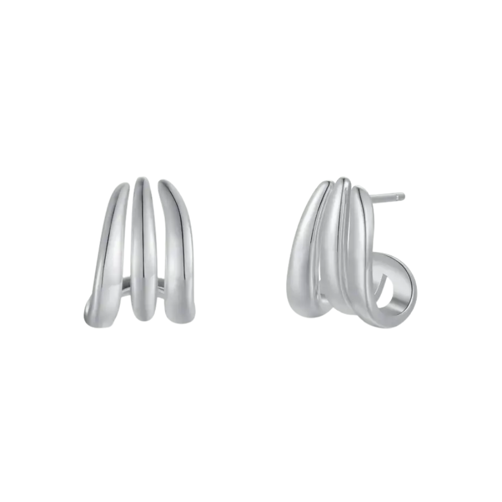 Three Hoop Huggie - Earring