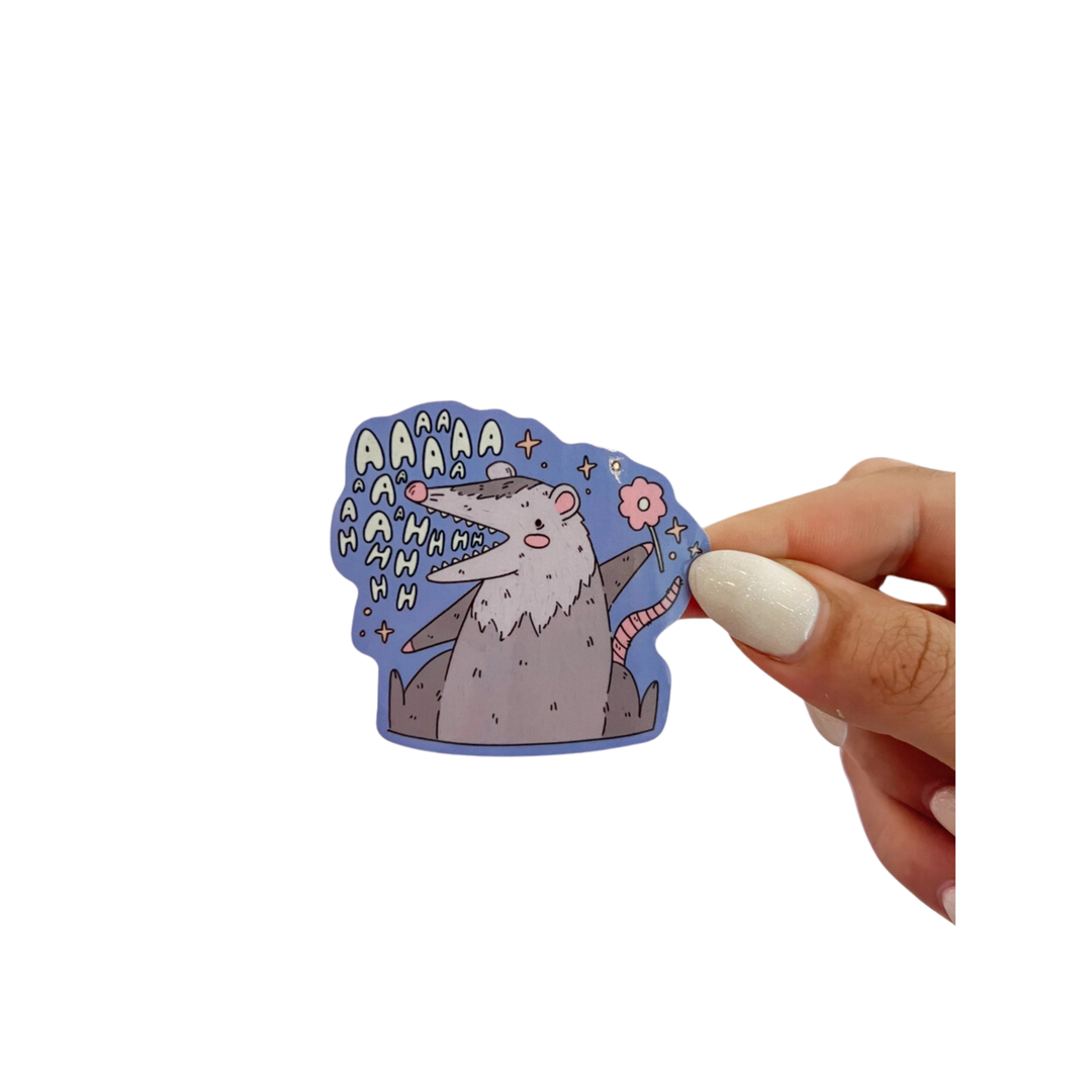 Screaming Opossum Sticker