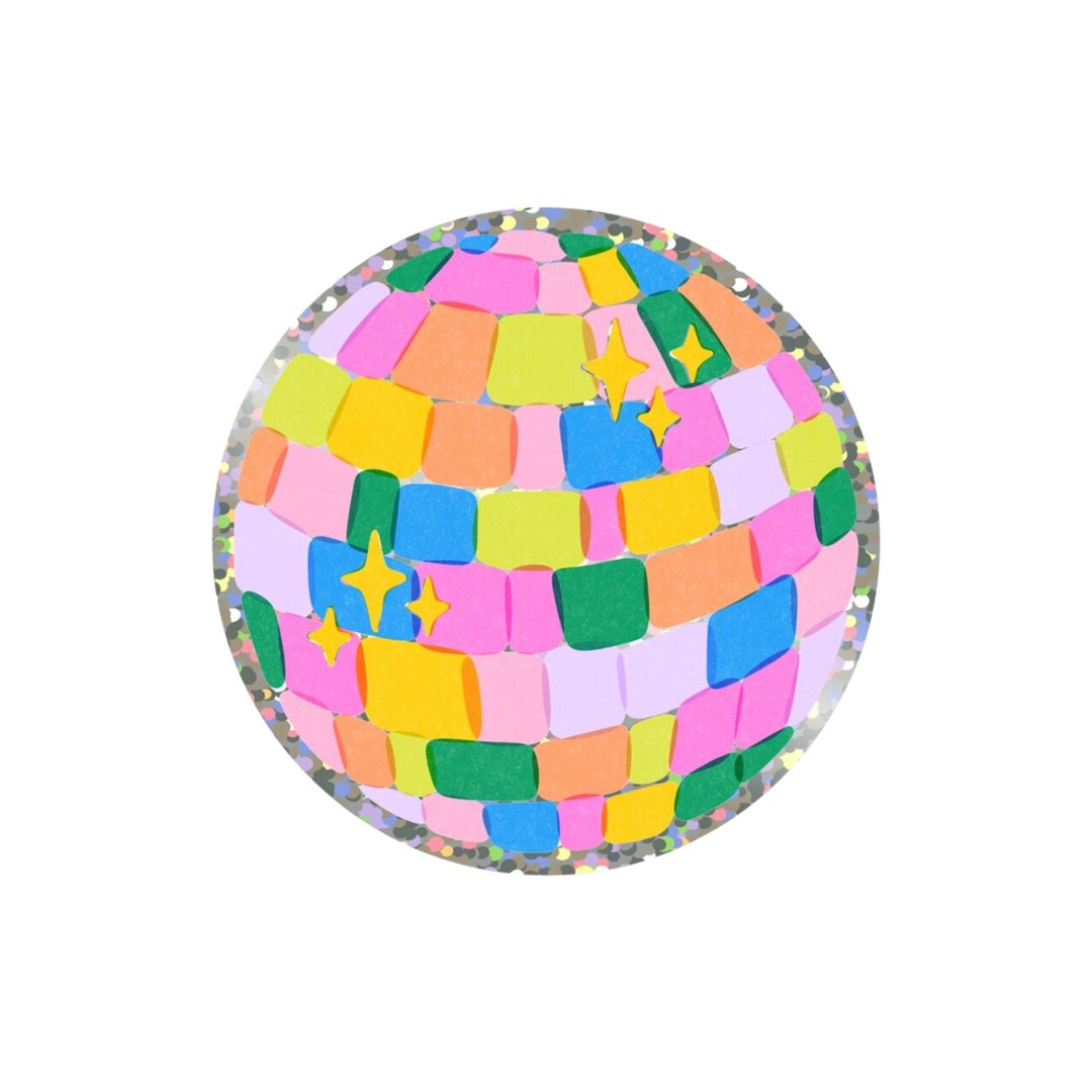 Glitter Disco Ball Sticker