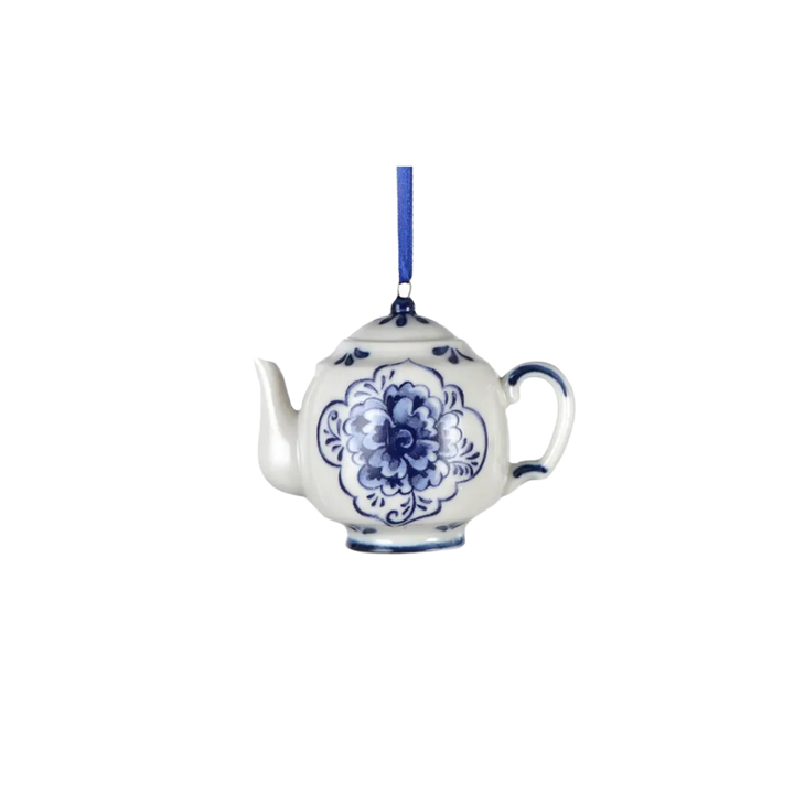 Porcelain Blue Teapot Ornaments