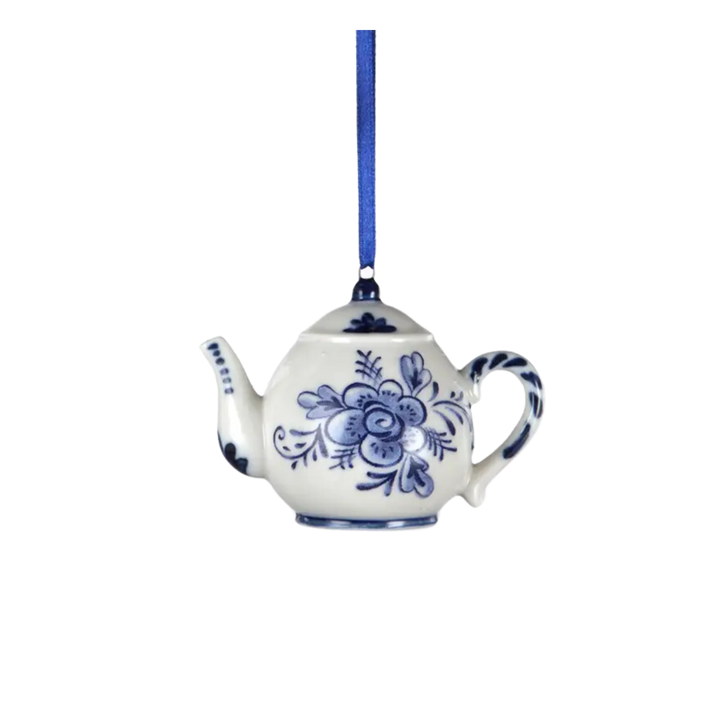 Porcelain Blue Teapot Ornaments