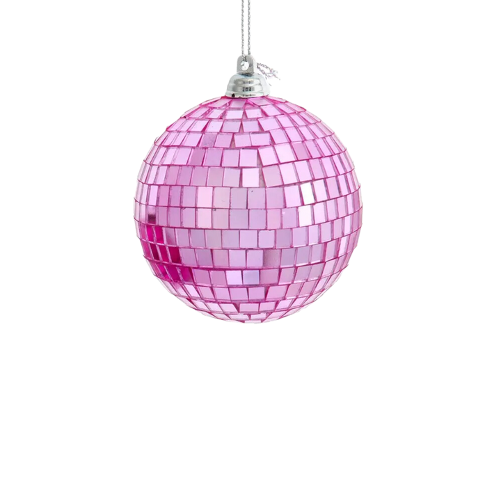 Pink Mirror Glass Disco Ball Ornament