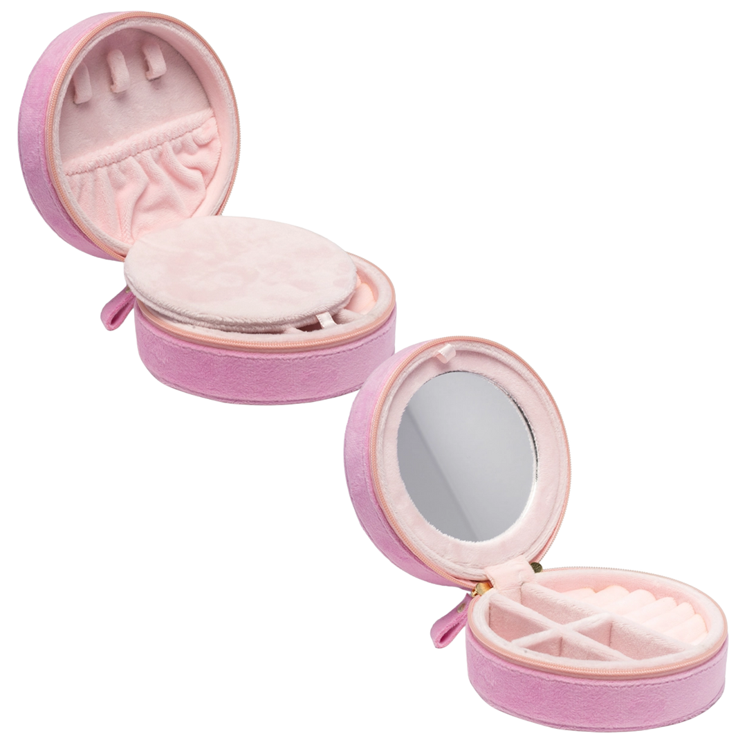 Round Rose Zip Jewelry Case