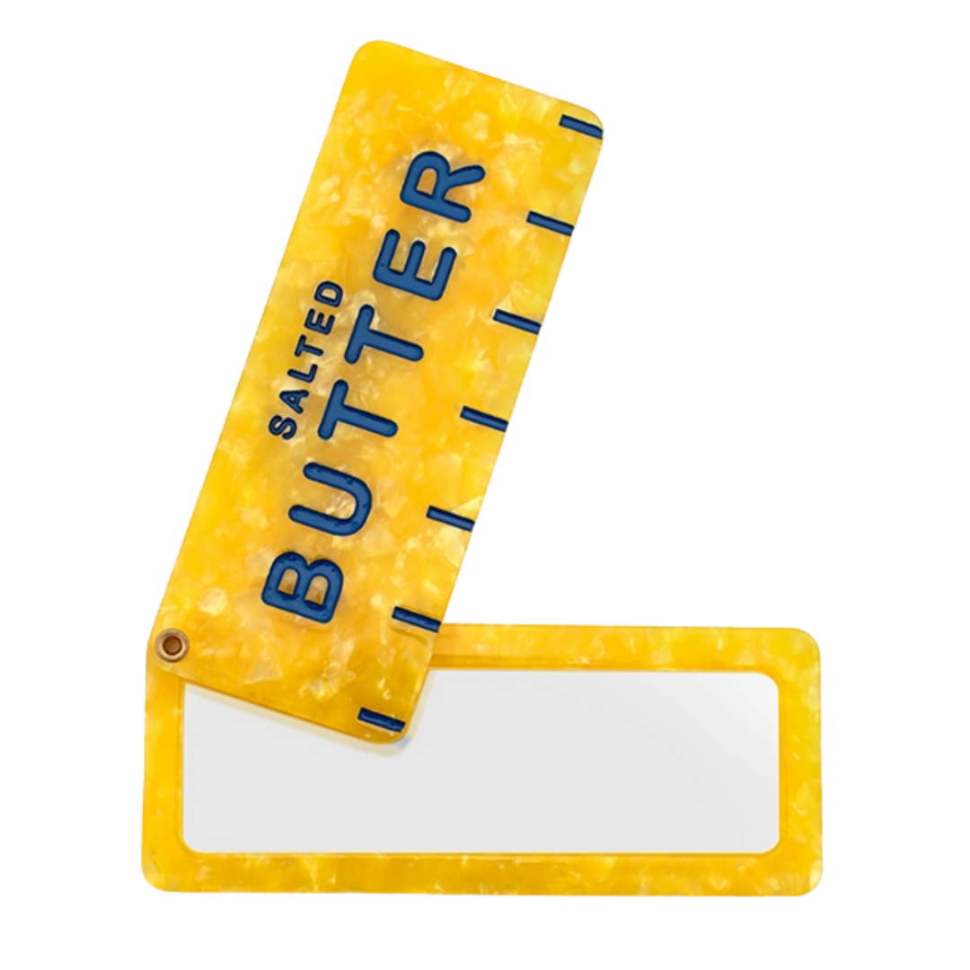 Yellow Butter Stick Swing Hinge Folding Compact Mirror
