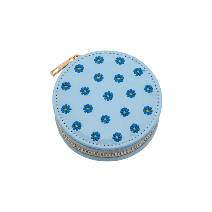 Daily Pill Case w/ Removable Pill Organizer - Blue Daisies