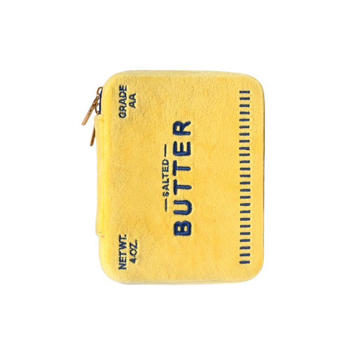 Velvet Jewelry Zip Case / Organizer - Butter Stick - Yellow