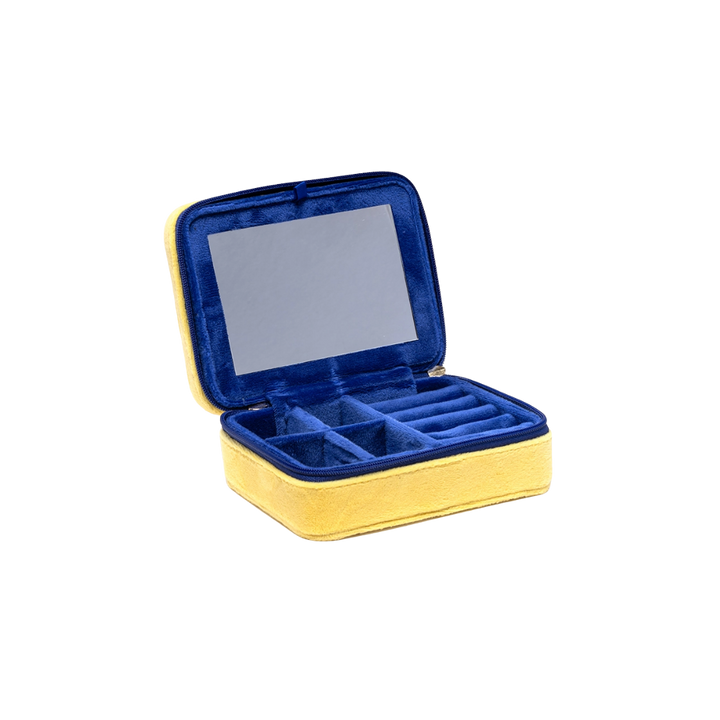 Velvet Jewelry Zip Case / Organizer - Butter Stick - Yellow