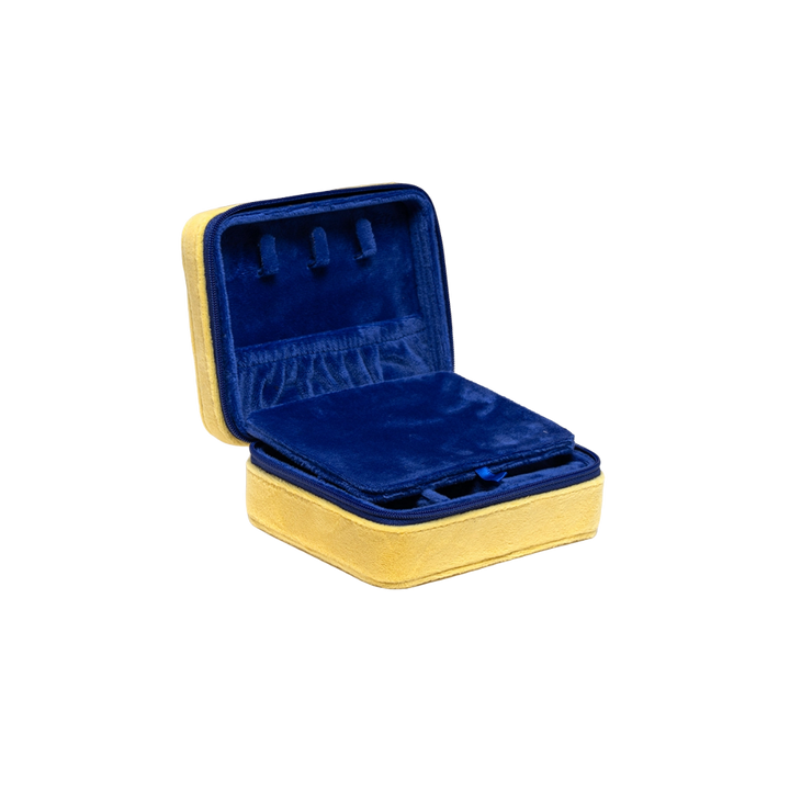 Velvet Jewelry Zip Case / Organizer - Butter Stick - Yellow