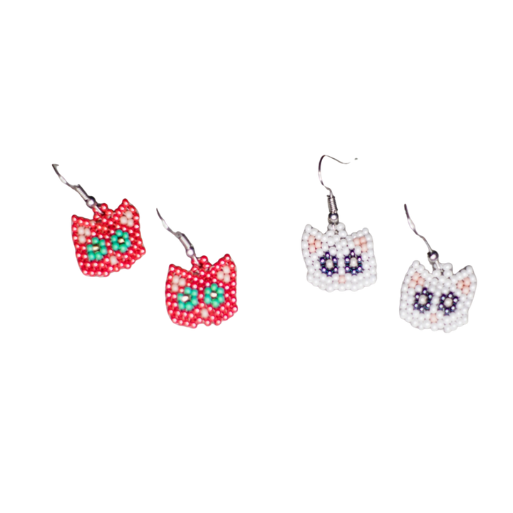 Beaded Cat Earrings