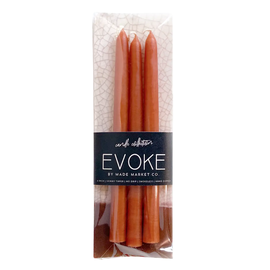 Skinny Tapered Candles - Clay