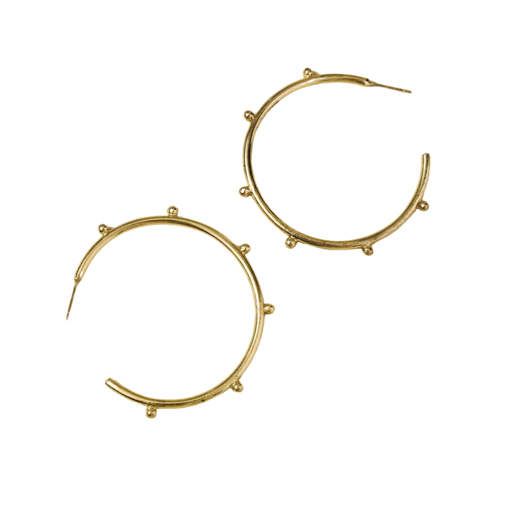 Bhavani Gold Dot Hoop Earrings