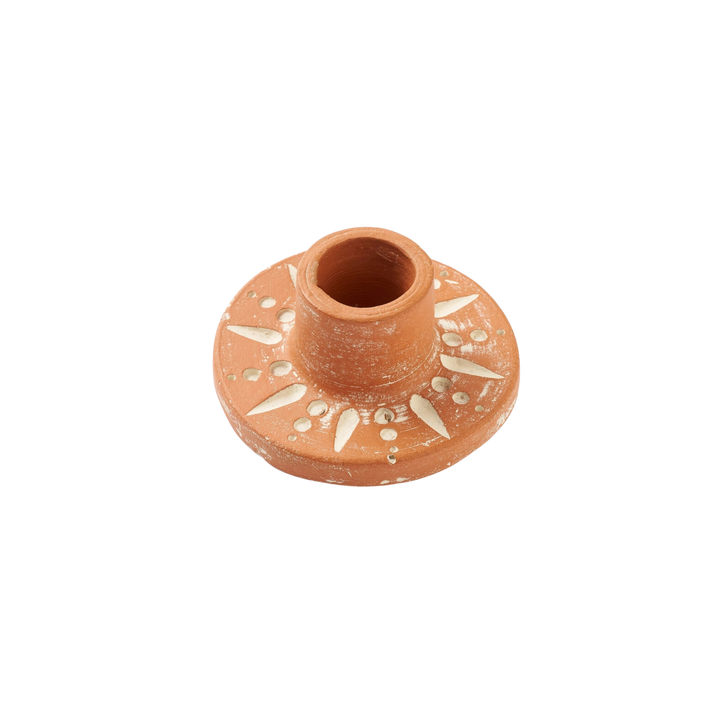 Daksha Terracotta Moon Taper Candle Holder