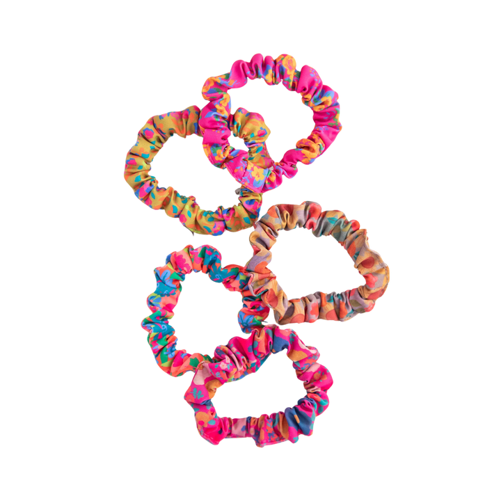 Mixed Print Scrunchie Set - Pink