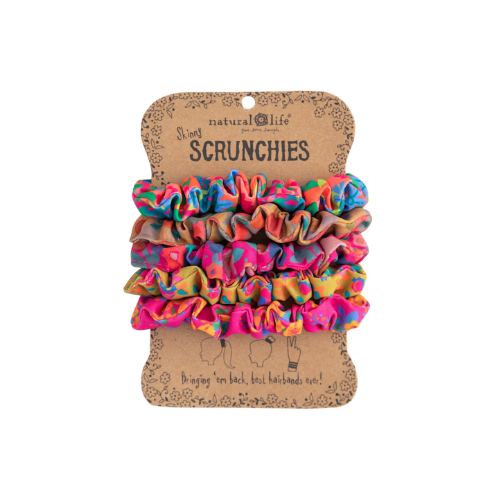 Mixed Print Scrunchie Set - Pink