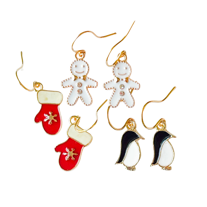 Kids Tiny Cute Holiday Charm Earrings