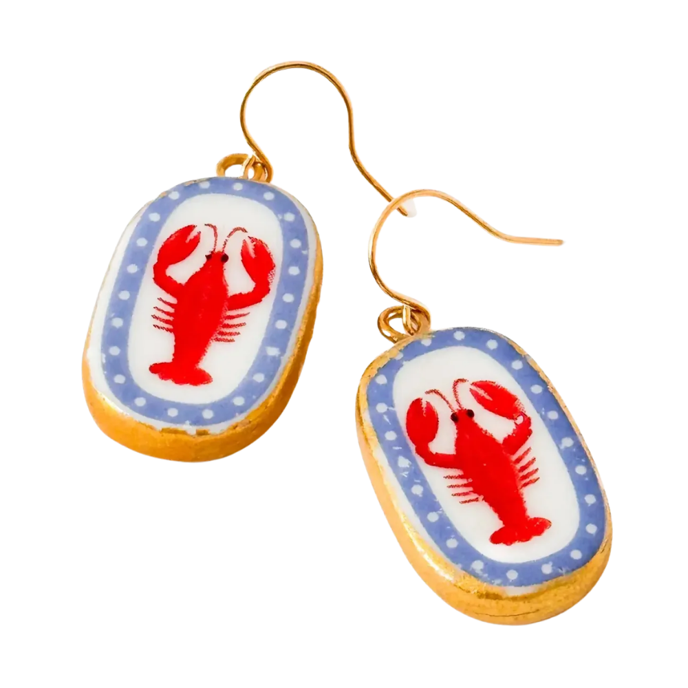 Ceramic Lobster Earrings
