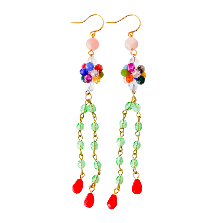 Colorful Crystal Cluster Drop Earrings