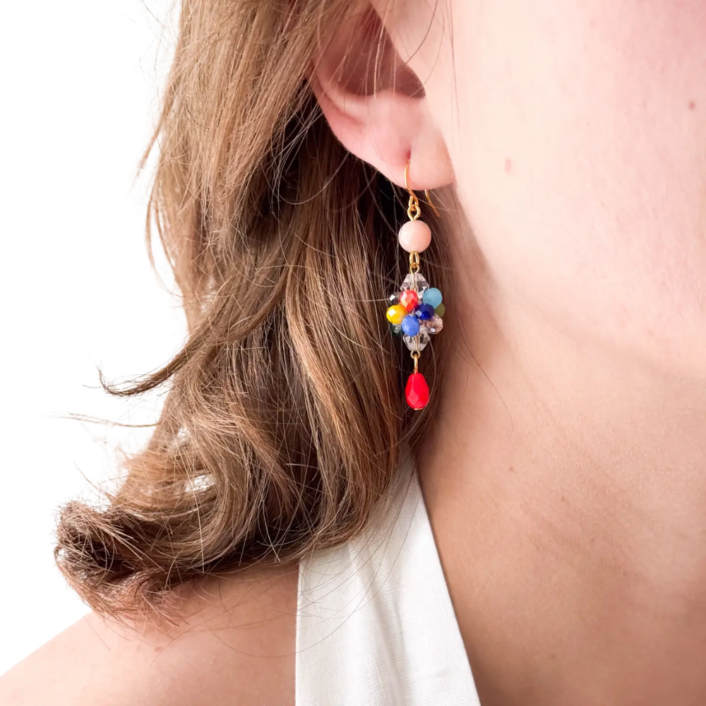 Colorful Crystal Cluster Earrings