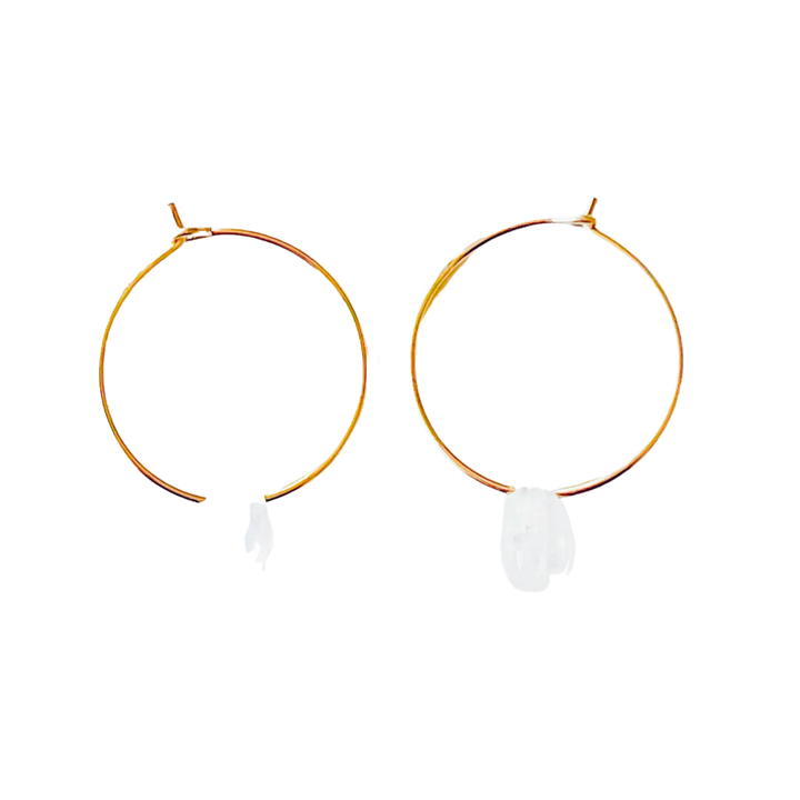 Gold-Filled Hoops with Moonstones