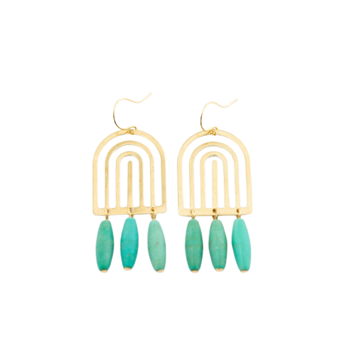 Turquoise Arch Earrings