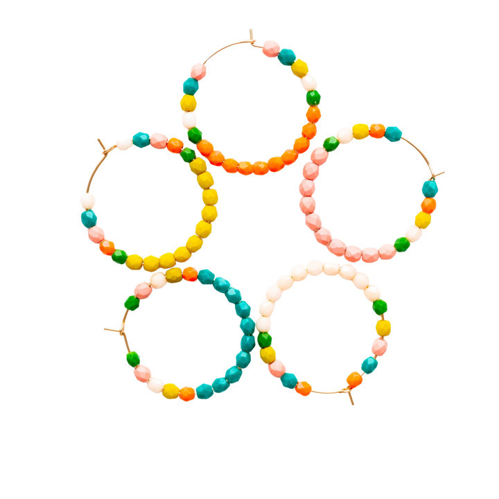 Multi-Color Gold Filled Hoops