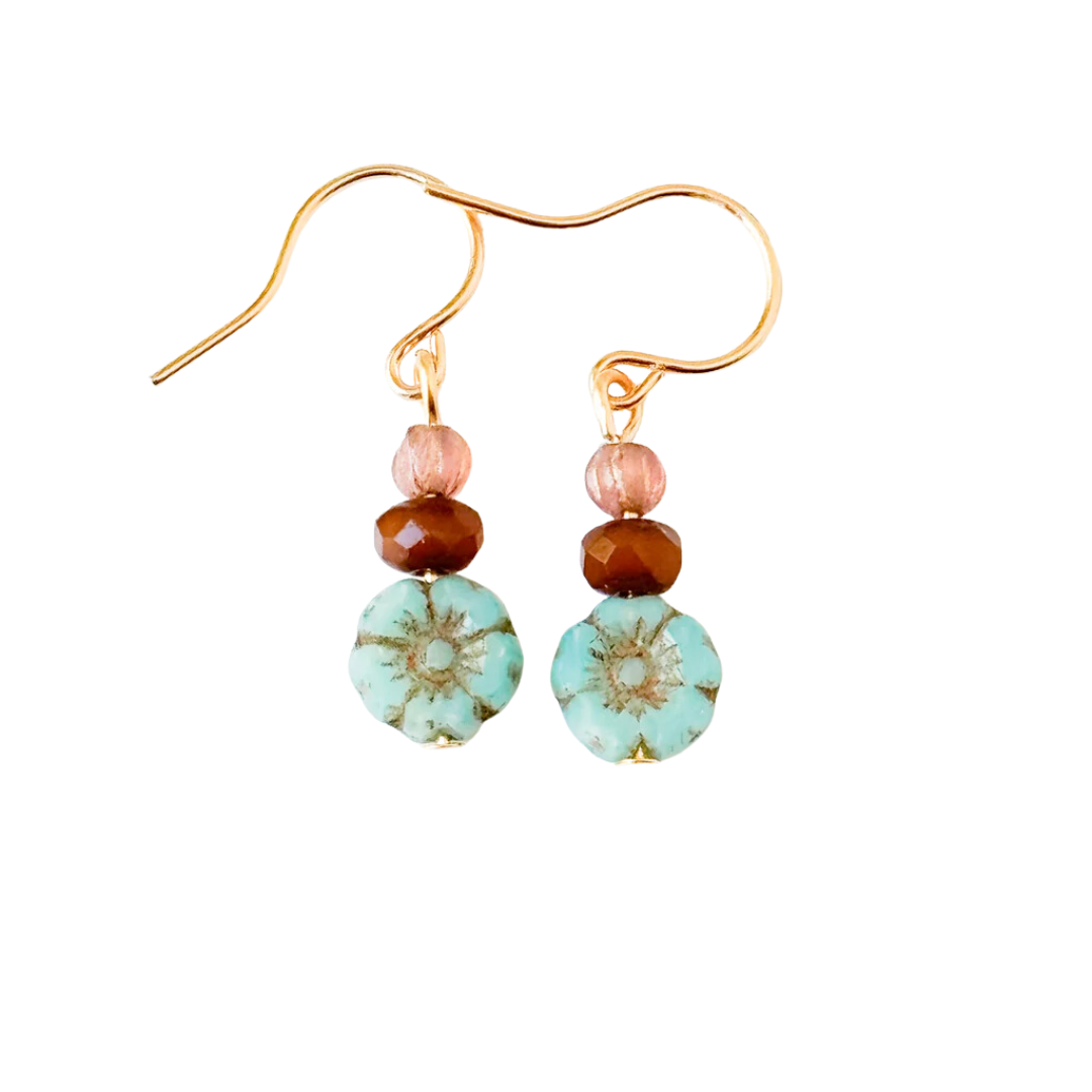 Charming Small Flower Earrings with Vibrant Winter Colors