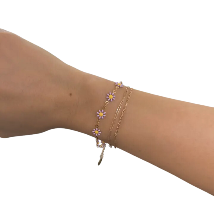 Lilac Daisy Bracelet