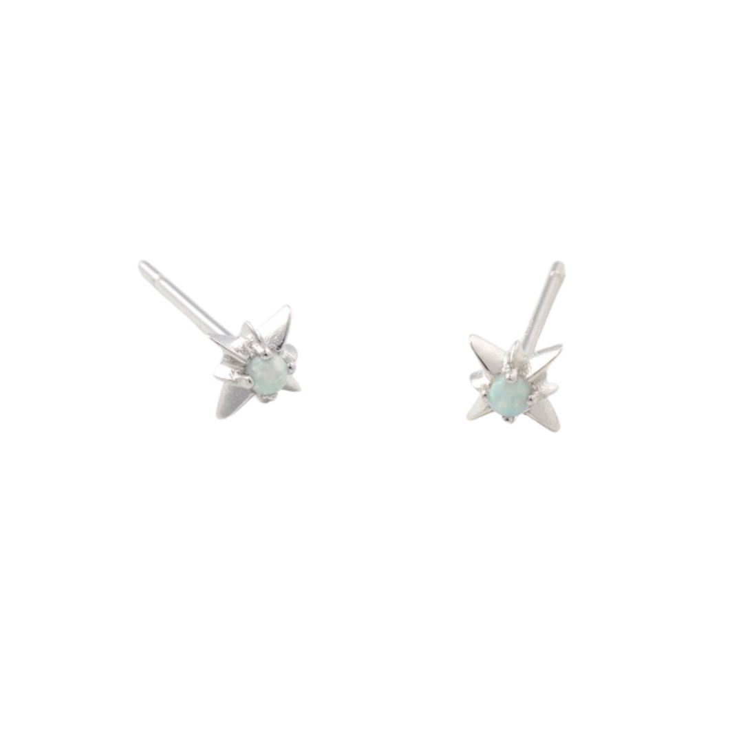 Zelda Opal Star Studs- Gold and Sterling