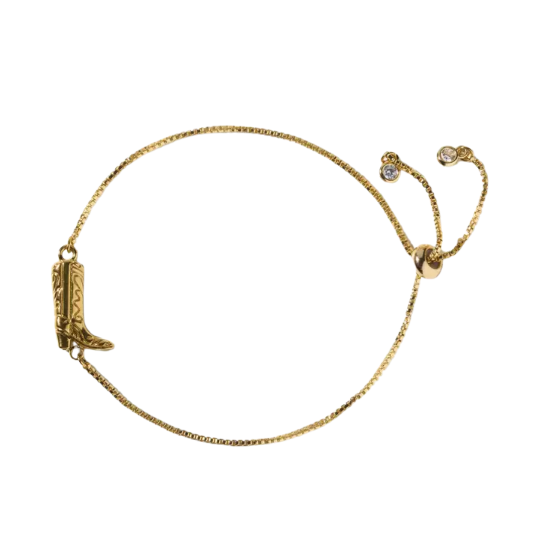 Gold Cowboy Boot Slider Bracelet
