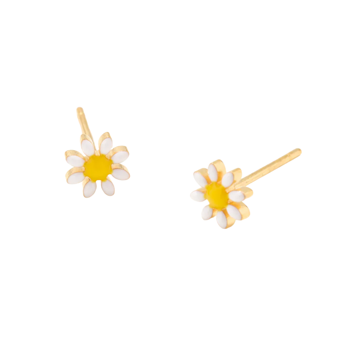 White Daisy Studs